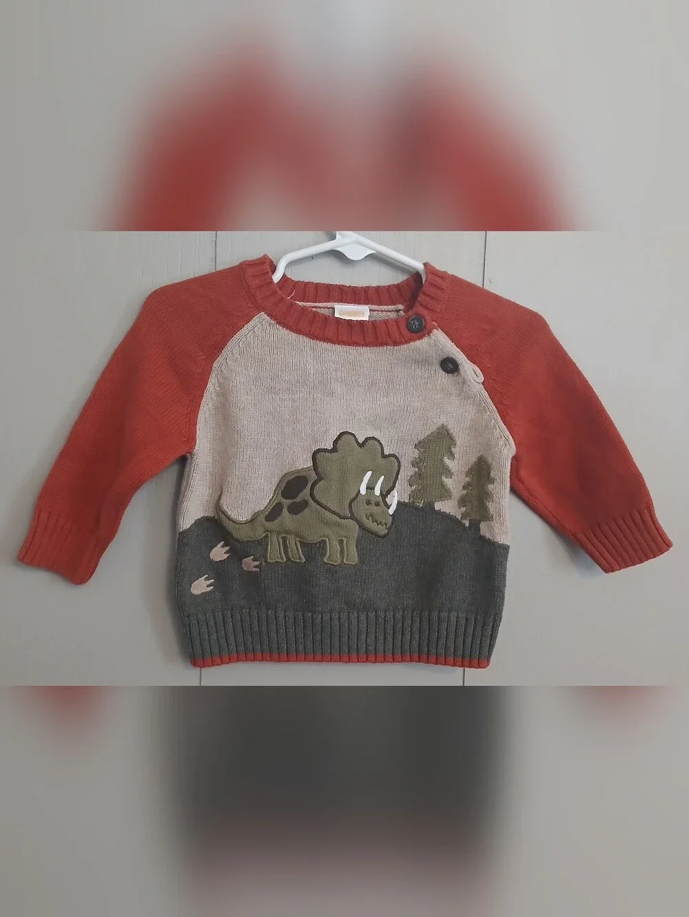 Gymboree Dinosaur Tracker Boys 3-6 Months Sweater